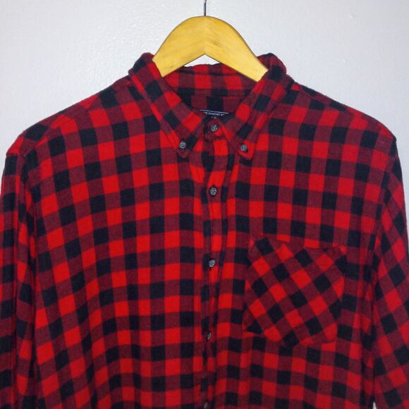 Jackson Hole Large Flannel Button Up Shirt-Buffalo Plaid-100% Cotton-Cabincore - Picture 2 of 8
